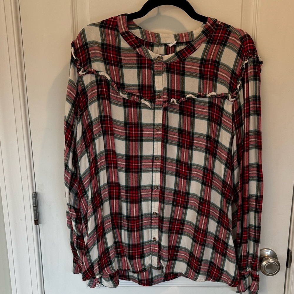Plaid Button-Up Shirt